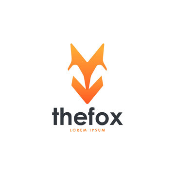 Clean minimal Fox logo template vector