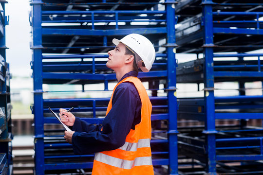 worker young male writing a protocol