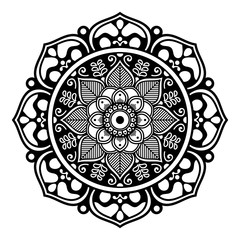 Mandala decorative round ornament. Can be used for greeting card, phone case print, etc. Hand drawn background