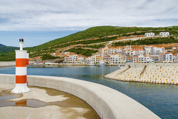 Cloudy view of Lustica bay, Montenegro.