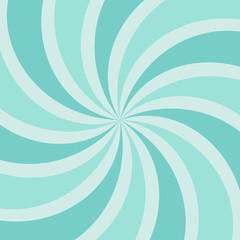 Sunlight spiral rays background. Bright blue color burst background. Vector illustration.