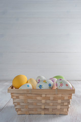 Holiday background with Easter eggs