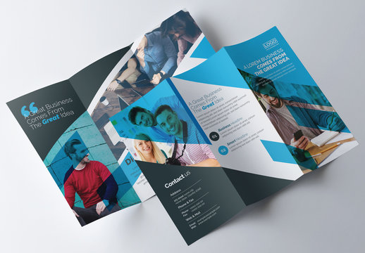 Corporate Blue Trifold Brochure Layout