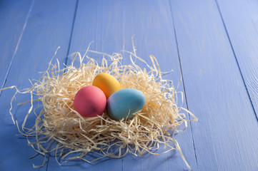 Holiday background with Easter eggs