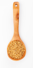 Golden flax seeds. Micronutrient beneficial for the organism that prevents and cures ailments. Rich in fiber and nutrients.