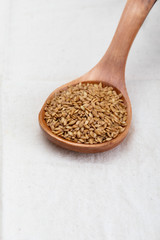 Golden flax seeds. Micronutrient beneficial for the organism that prevents and cures ailments. Rich in fiber and nutrients.