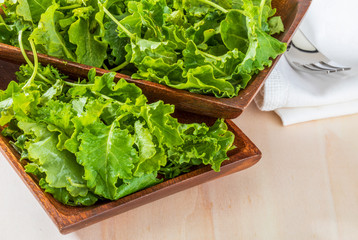 Buds of kale (cabbage). Salad with a rustic and healthy aspect.