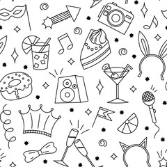 Birthday Party Seamless pattern for web, wallpaper, wrapping, scrapbook