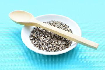  Chia seeds in colorful background