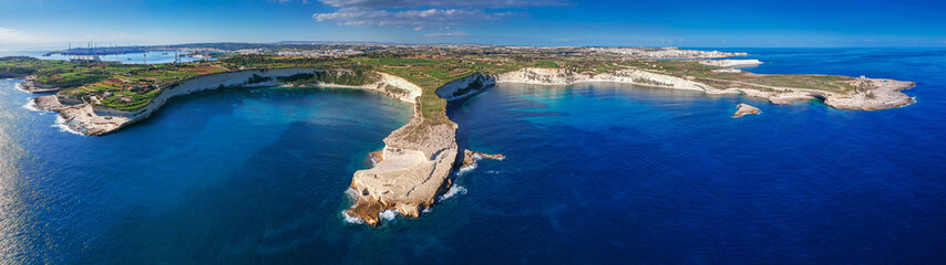 Panorama of beautiful cliffs near Marsaxlokk on Malta © Patryk Kosmider