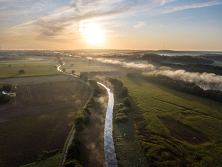 Nebel Herbst von oben