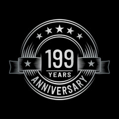 199 years anniversary celebration logotype. Vector and illustration.