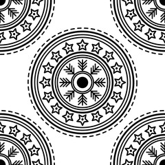 Mandala seamless pattern black and white. Islam, Arabic, Pakistan, Moroccan, Turkish, Indian, Spain motifs