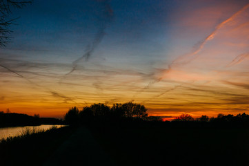 Sonnenuntergang an der Ems