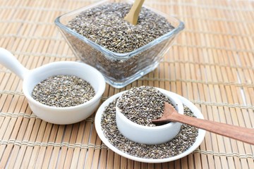  Chia seeds in colorful background