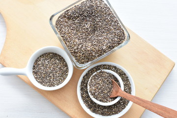  Chia seeds in colorful background