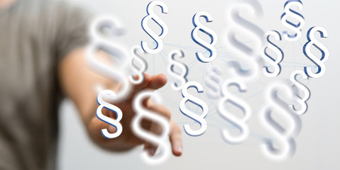 symbol paragraph law sign digital in hand
