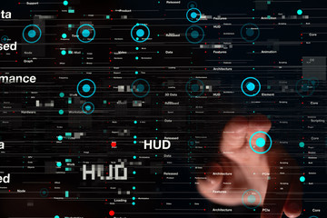 pressing document icon over computer binary code