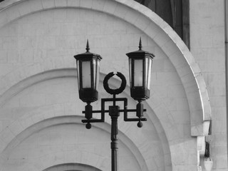 old street lamp on the wall