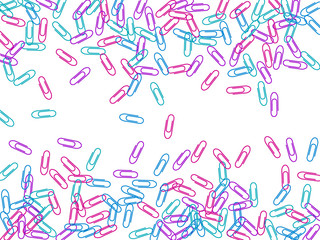 Stationary paperclips isolated on white background