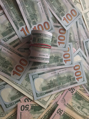 Fototapeta na wymiar Money Bills US Dollars, Money Background