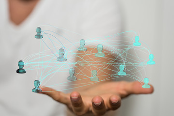 Social Networking illustration team group