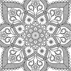 Ethnic Mandala Ornament. Arabic, Pakistan, Moroccan, Turkish, Indian, Spain motifs