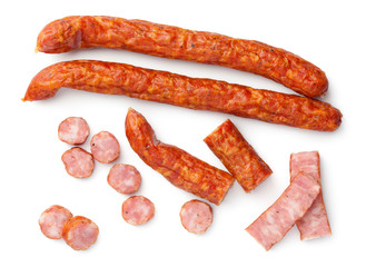 Kabanos Made Of Ham Isolated On White