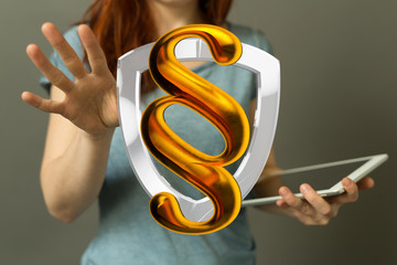 paragraph law sign digital in hand