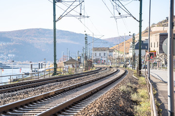Railways in Ruedesheim, Germany