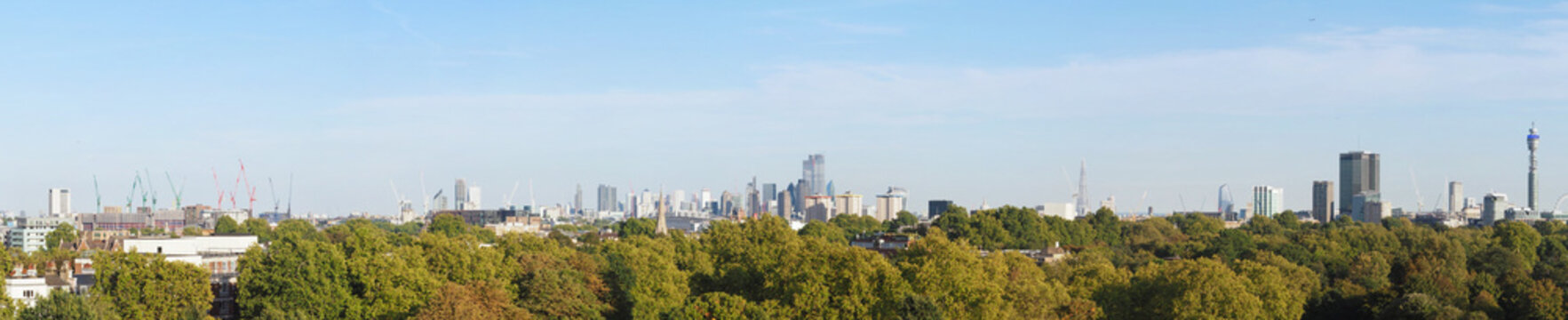 Wide Panoramic View Of London From Primrose Hill