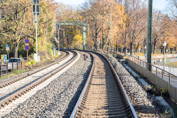 Naklejka premium Railways in the park