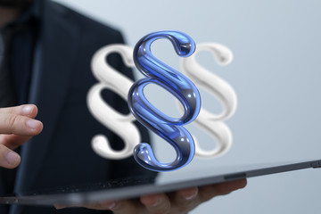 paragraph law sign digital in hand