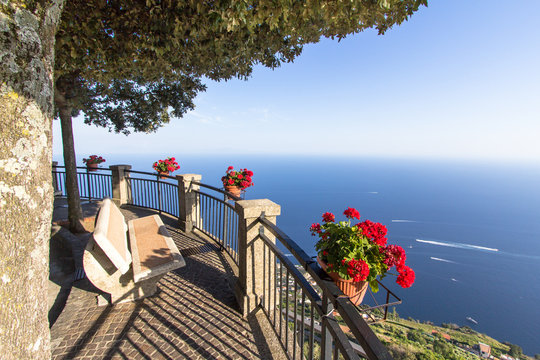 Viewpoint in Pogerola village, Amalfi coast, Italy