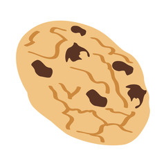 Isolated chocolate chip cookie