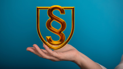 paragraph law sign digital in hand