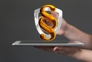 paragraph insurance law sign digital in hand