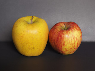 yellow and red apple fruit food