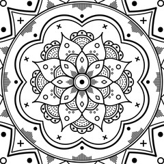 Ethnic Mandala Ornament. Arabic, Pakistan, Moroccan, Turkish, Indian, Spain motifs