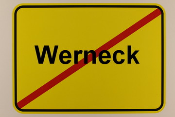 Grafische Darstellung Darstellung des Stadtausgangsschildes von Werneck in Bayern