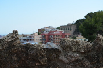 Fototapeta na wymiar Close up of rock wall in Barcelona