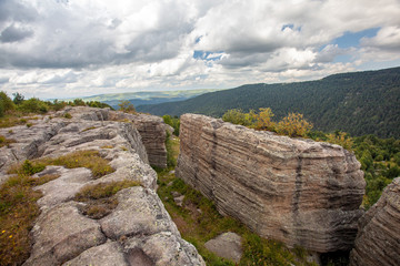 Stone labyrinth. Rock formation in the Caucasus Mountains..