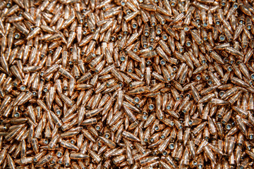 Golden ammunition. Bullets, magazines, rounds and ammunition.