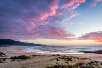  Sunset on a beach on the coast of Galicia