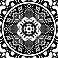 Abstract black and white line drawing, contour image for adult and older children.