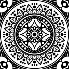 Abstract black and white line drawing, contour image for adult and older children.