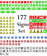 fire safety signs set .vector illustration