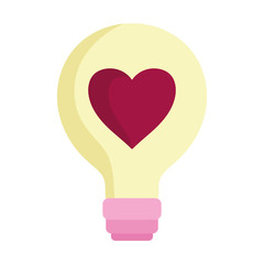 happy valentines day, light bulb heart love icon