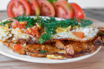 A light breakfast from omelette