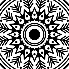 Abstract black and white line drawing, contour image for adult and older children